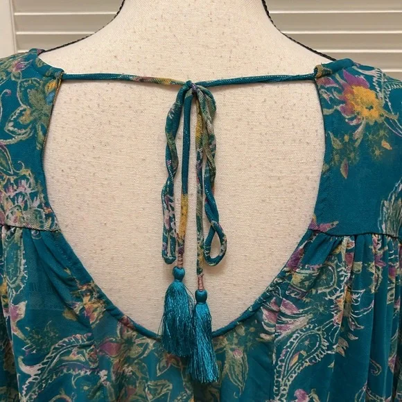 Free People Up For Anything Blouse in Emerald Combo, Size Small - Picture 13 of 17